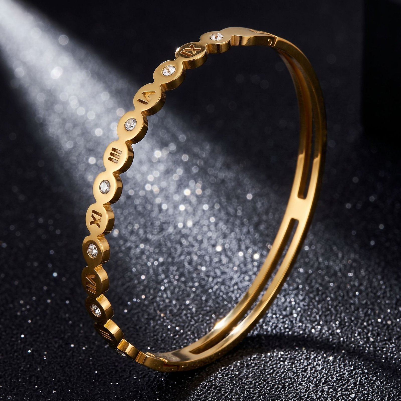 Roman Numeral Crystal Bangle - Image 3