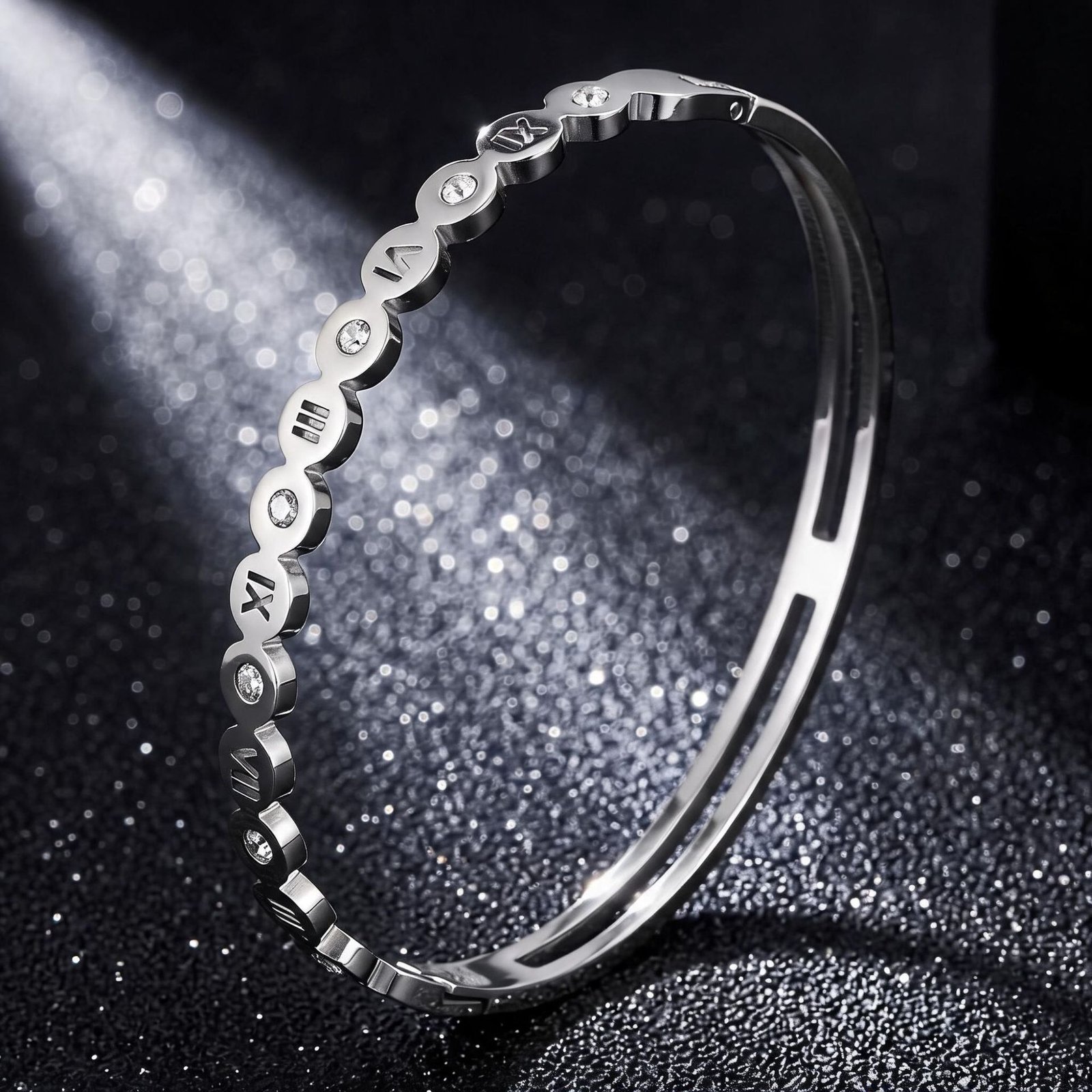 Roman Numeral Crystal Bangle - Image 4