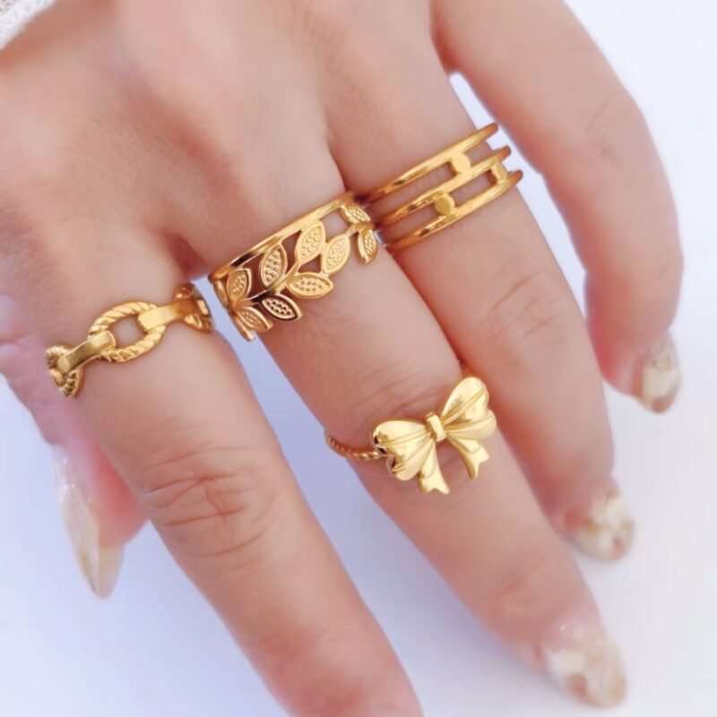 Rope Link Chain Band Ring