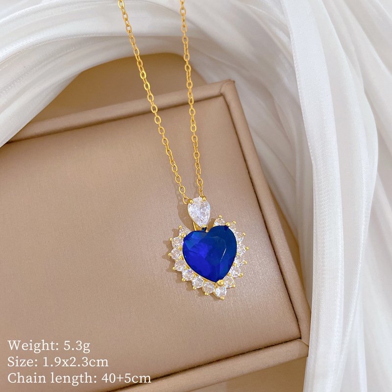 Royal Radiance Heart Halo Necklace - Image 2