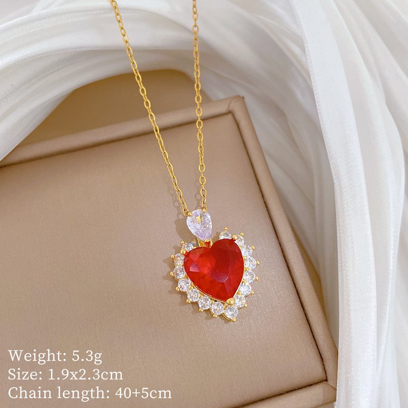 Royal Radiance Heart Halo Necklace - Image 3