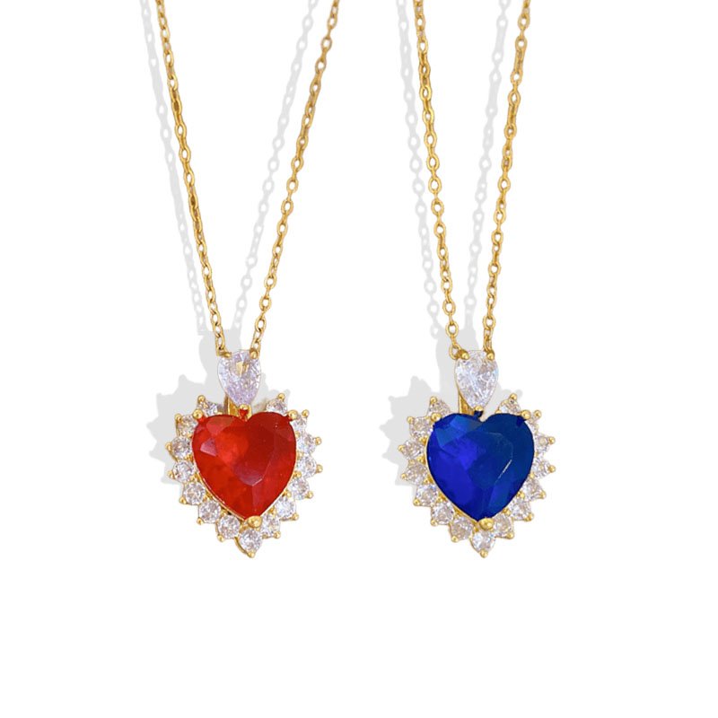 Royal Radiance Heart Halo Necklace