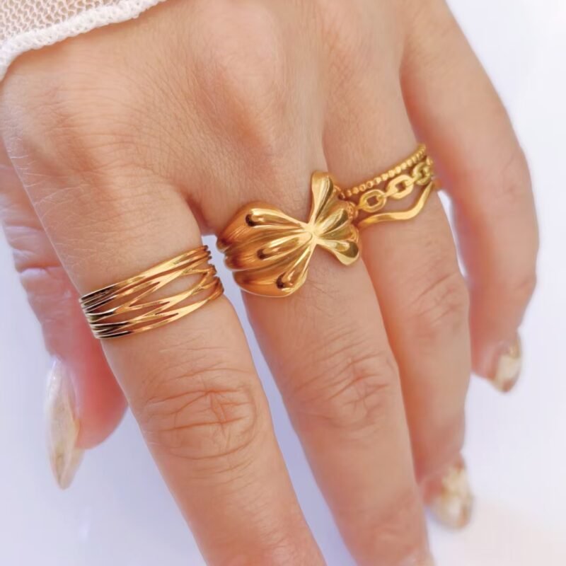 Silk Bow Draped Ribbon Ring
