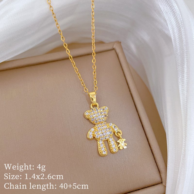 Sparkle Bear Pavé Teddy Necklace