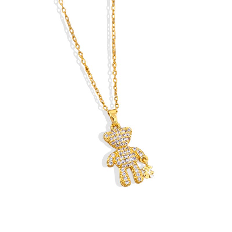 Sparkle Bear Pavé Teddy Necklace