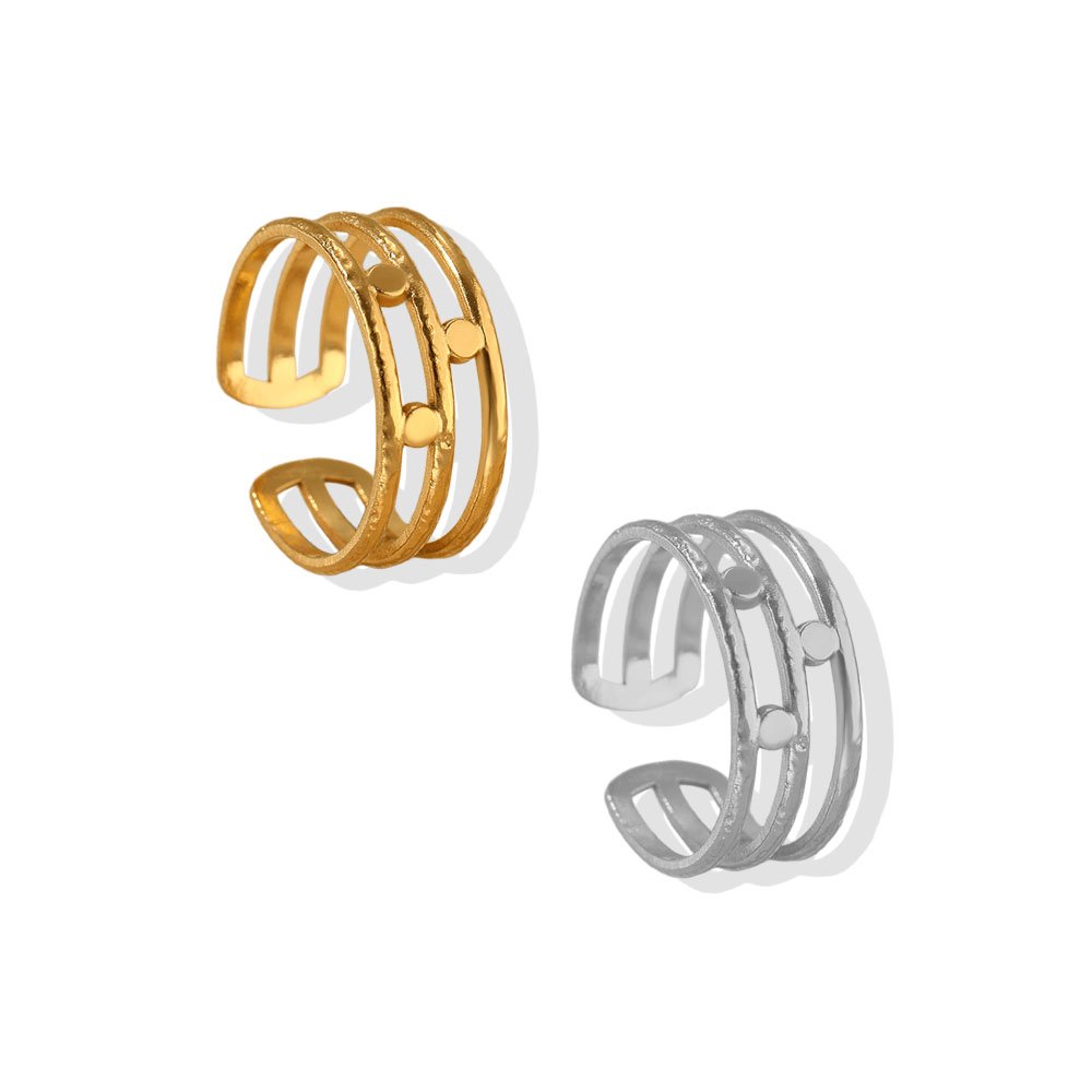 Triple Track Layered Wire Ring