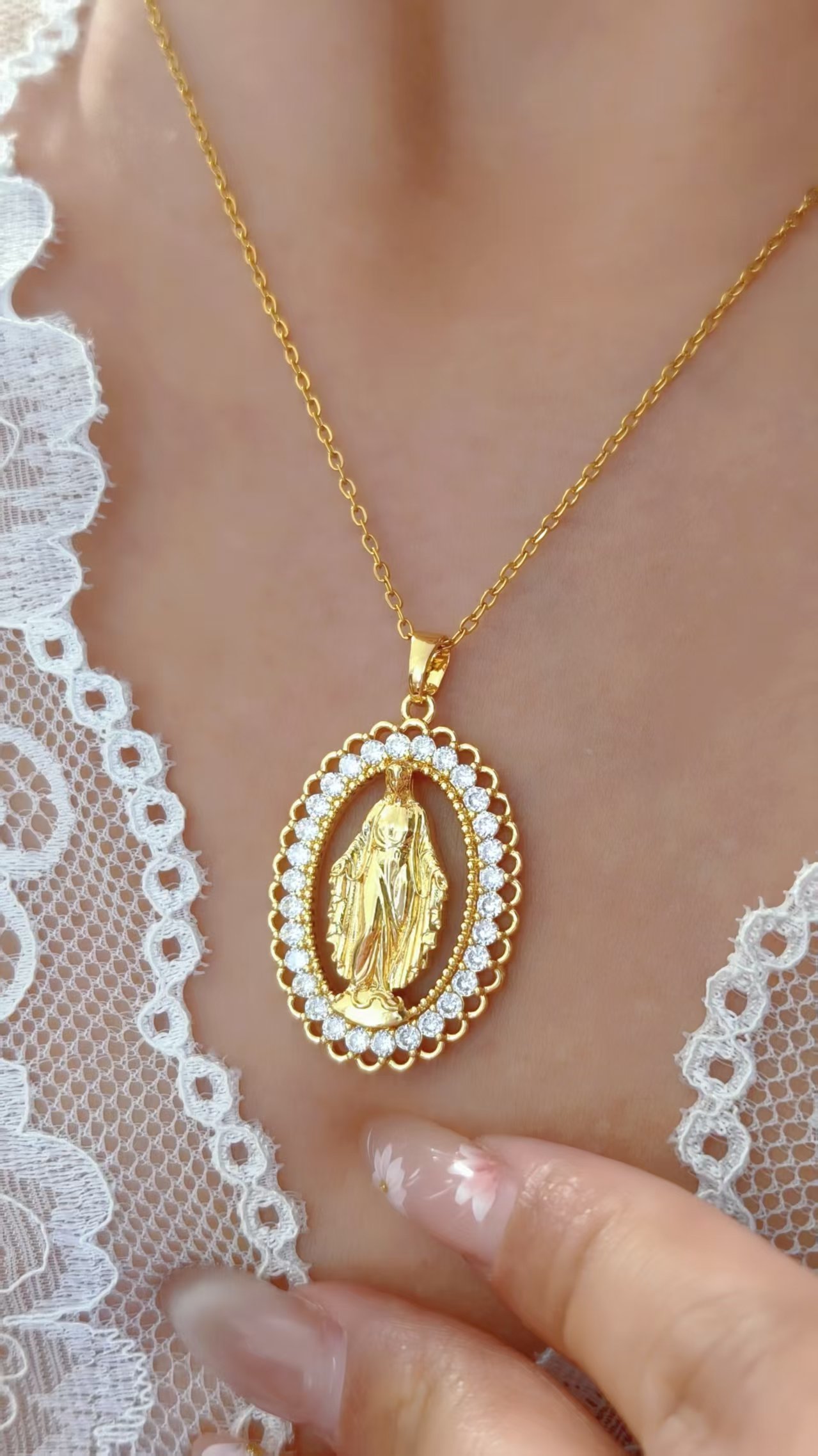 Vintage Oval Blessing Necklace - Image 3