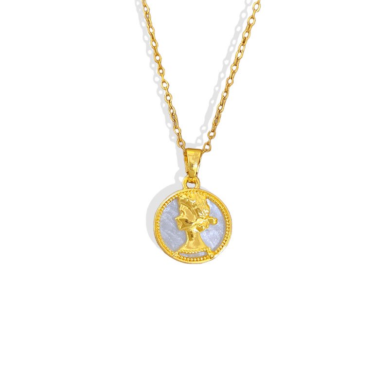 Vintage Sovereign Queen Coin Medallion Necklace