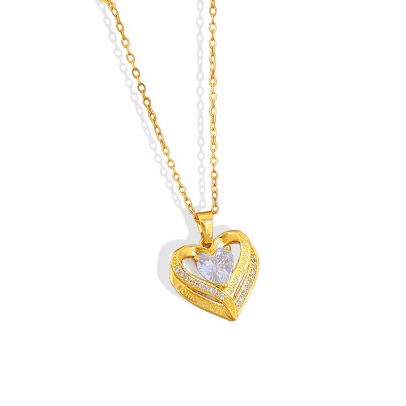 Whispered Heart Double Heart Halo Necklace