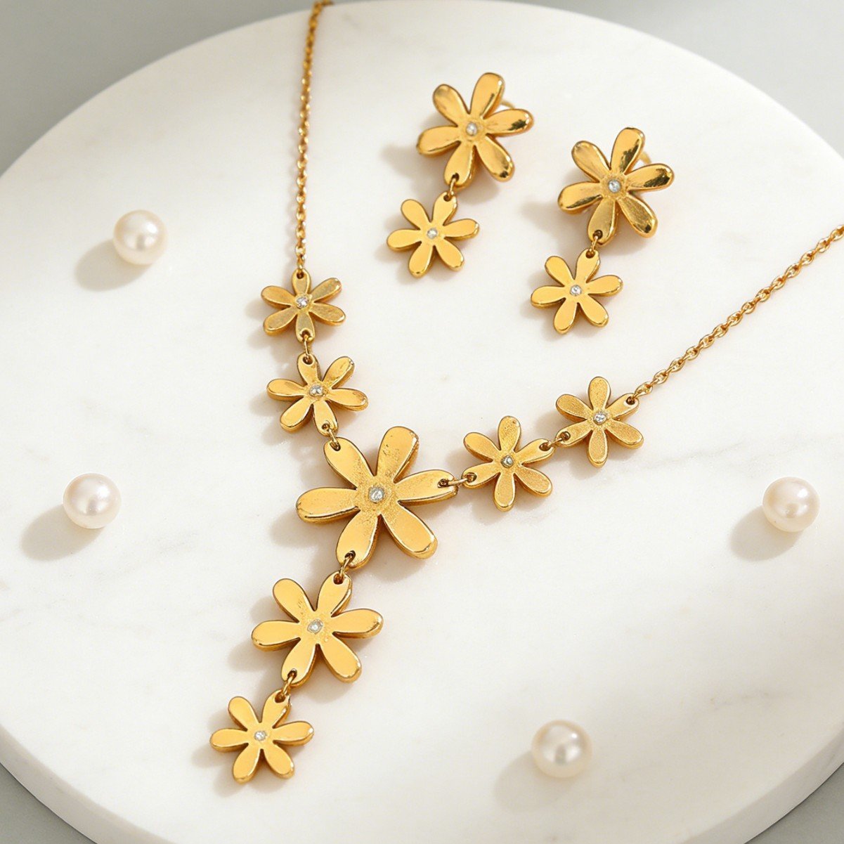 Daisy Drop Y-Necklace & Earring Set - Image 7