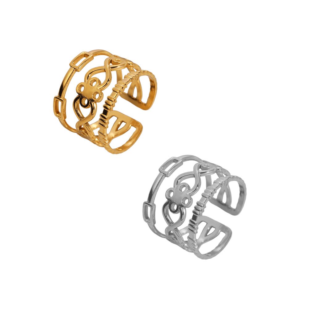 Filigree Garden Vintage Openwork Wide Ring