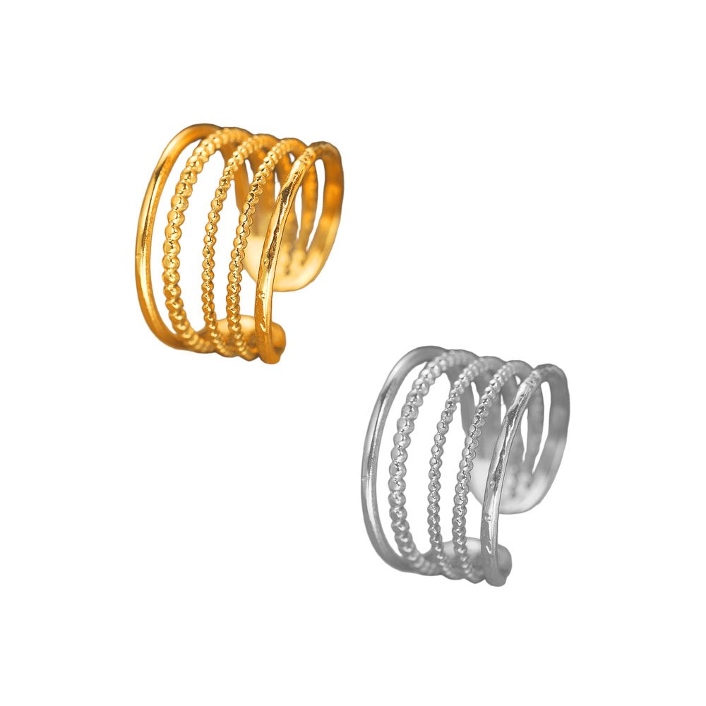 Five Row Beaded Wire Stack Ring