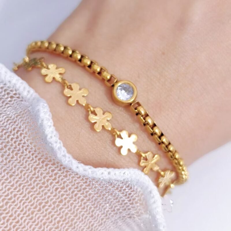 Golden Blossom Link Bracelet