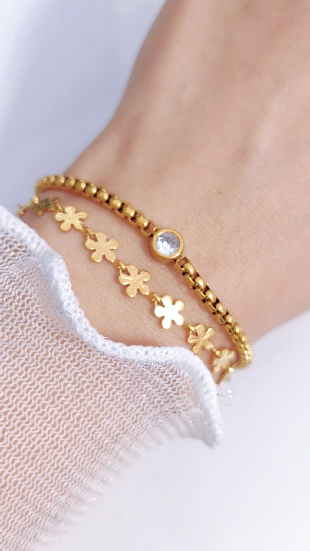 Golden Blossom Link Bracelet - Image 2
