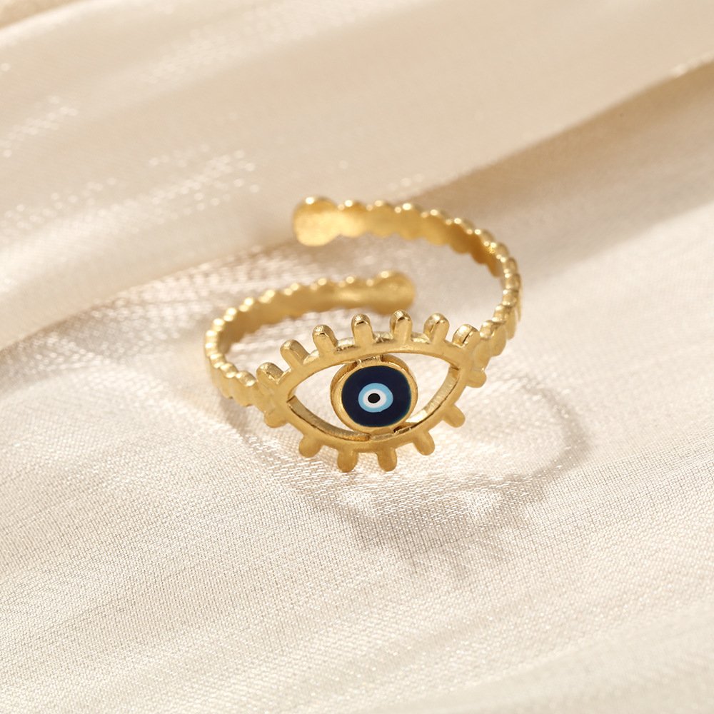 Lashed Evil Eye Wrap Ring - Image 4