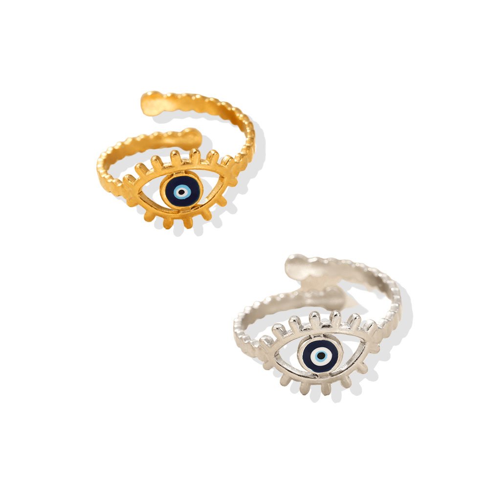 Lashed Evil Eye Wrap Ring