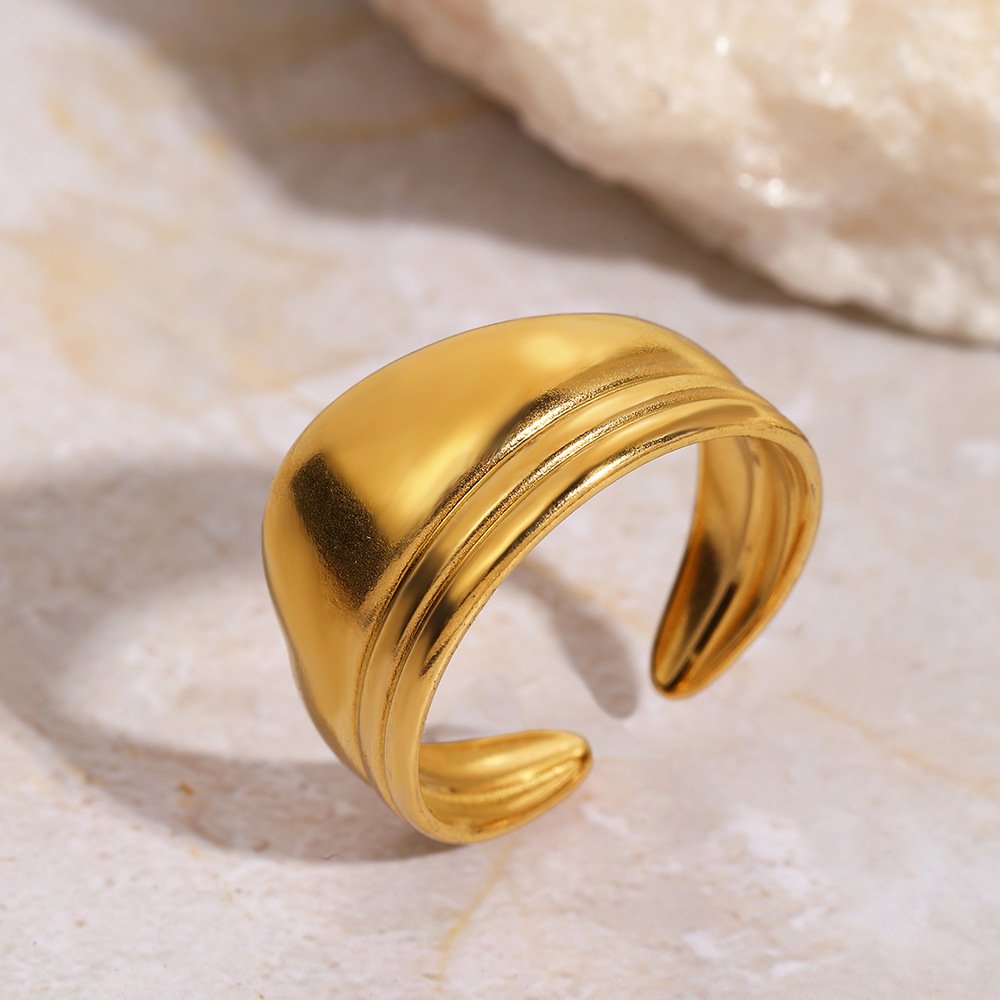 Liquid Gold Smooth Drape Cuff Ring - Image 4