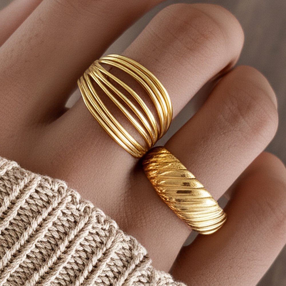 Nine Line Smooth Wire Wrap Ring - Image 4