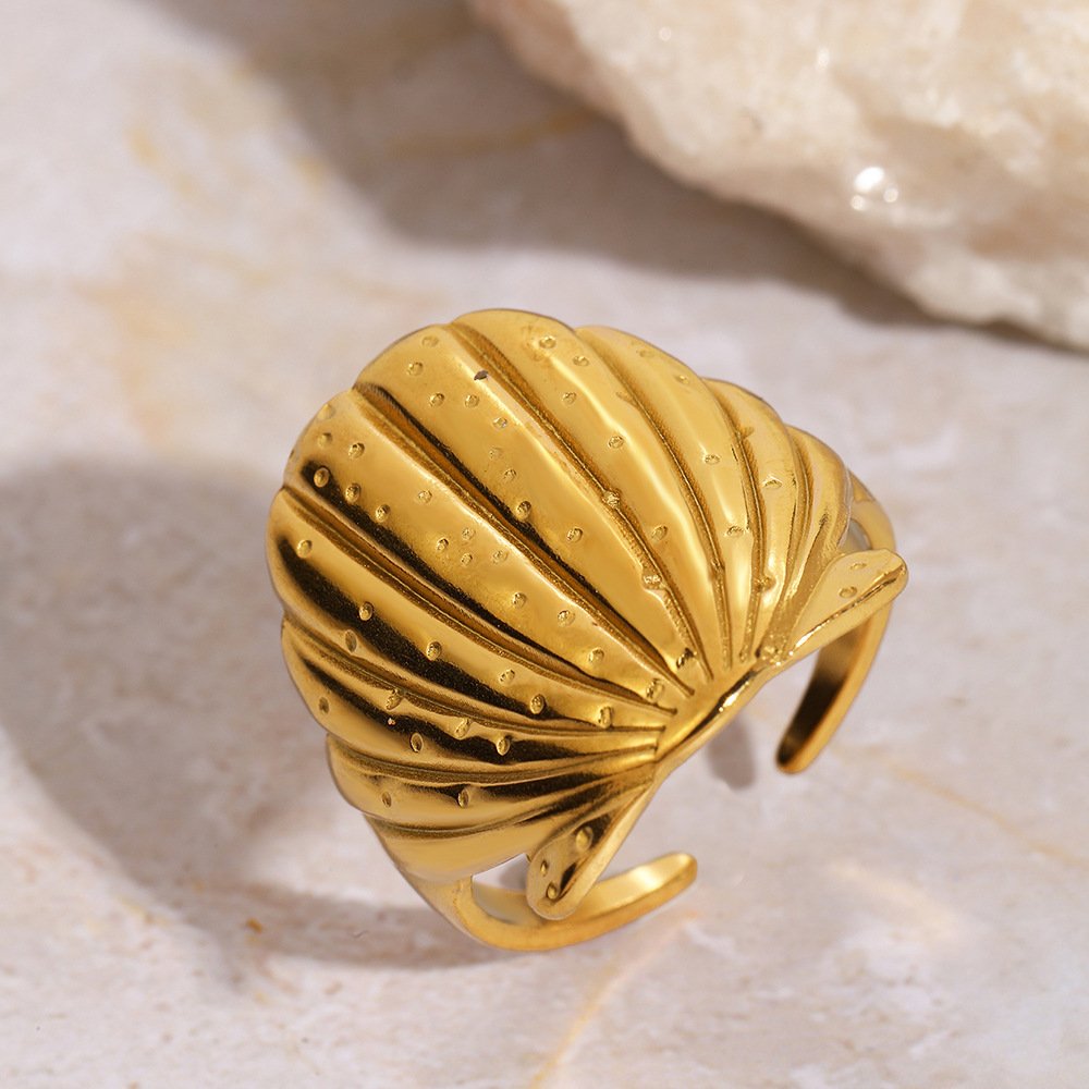 Scallop Shell Statement Seashell Ring - Image 2