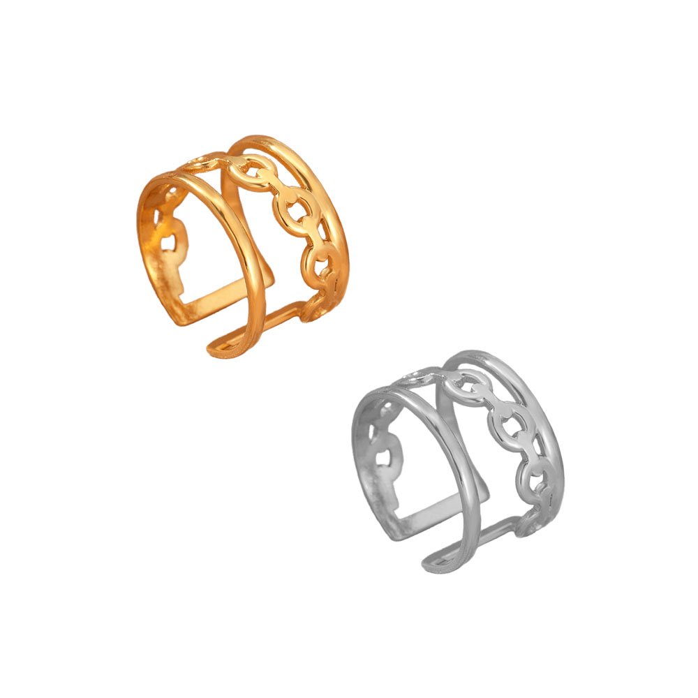 Slanted Link Layered Chain Ring