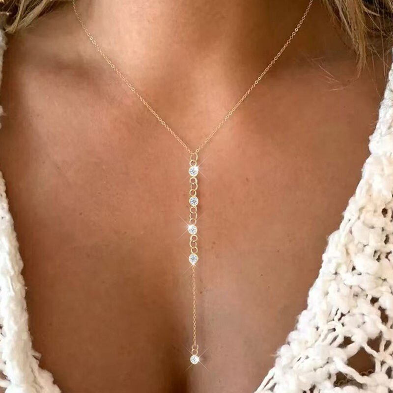 Starlit Drop Crystal Y-Lariat Necklace
