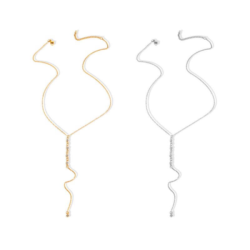 Starlit Drop Crystal Y-Lariat Necklace