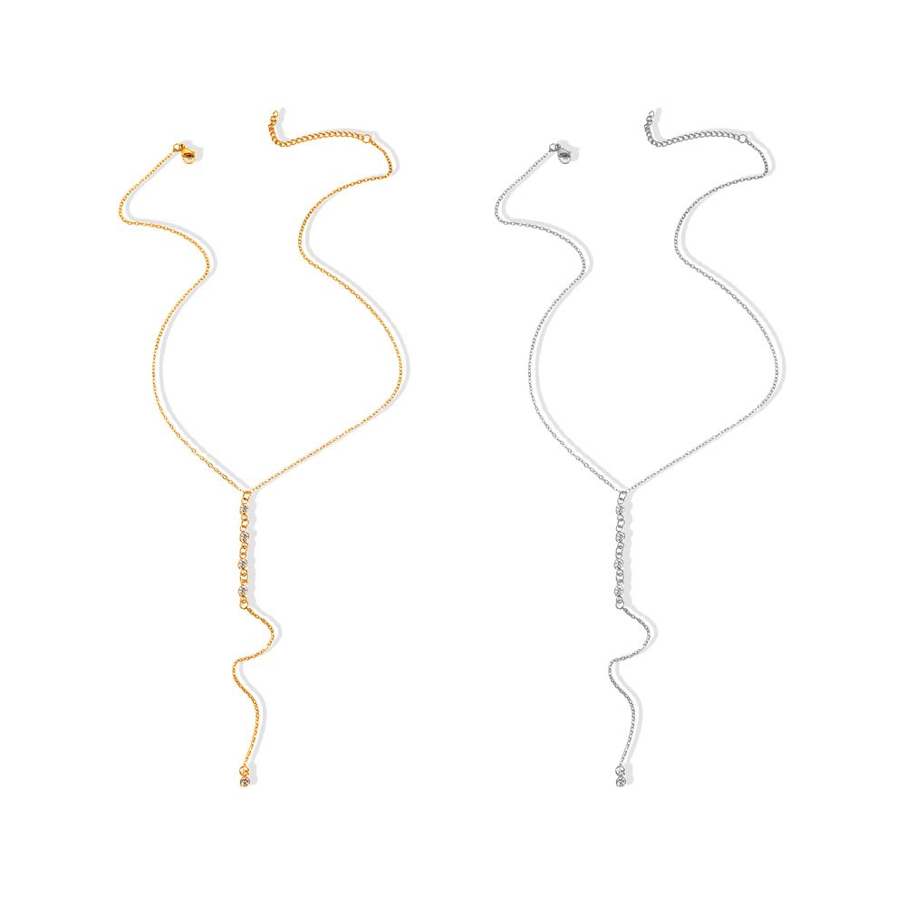 Starlit Drop Crystal Y-Lariat Necklace