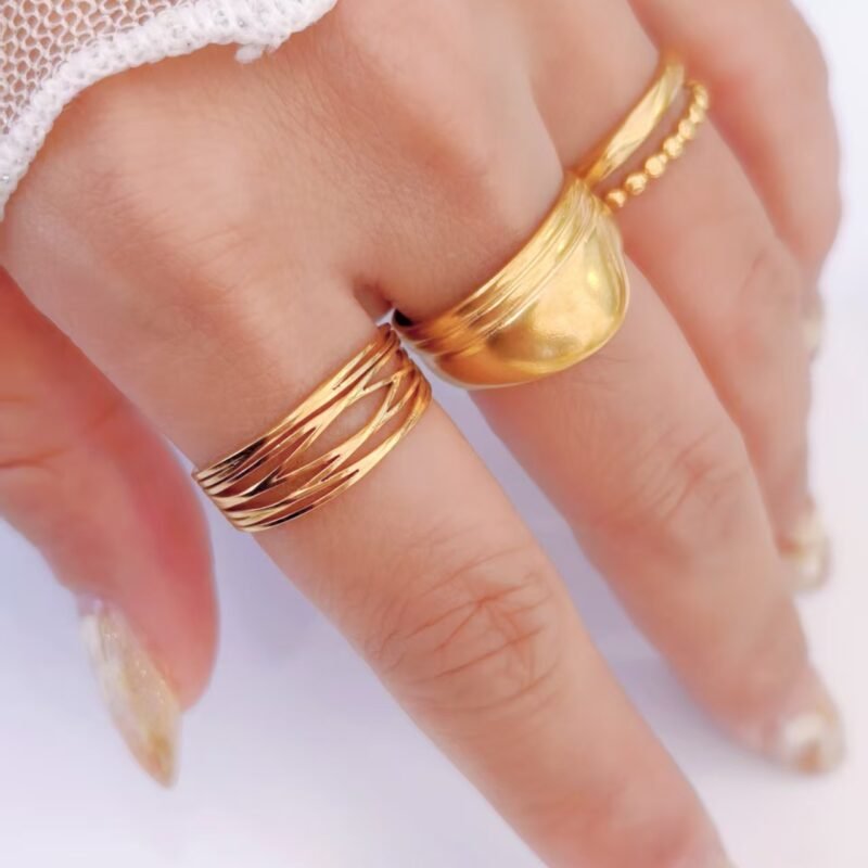 Tangled Lines Crisscross Wire Open Ring