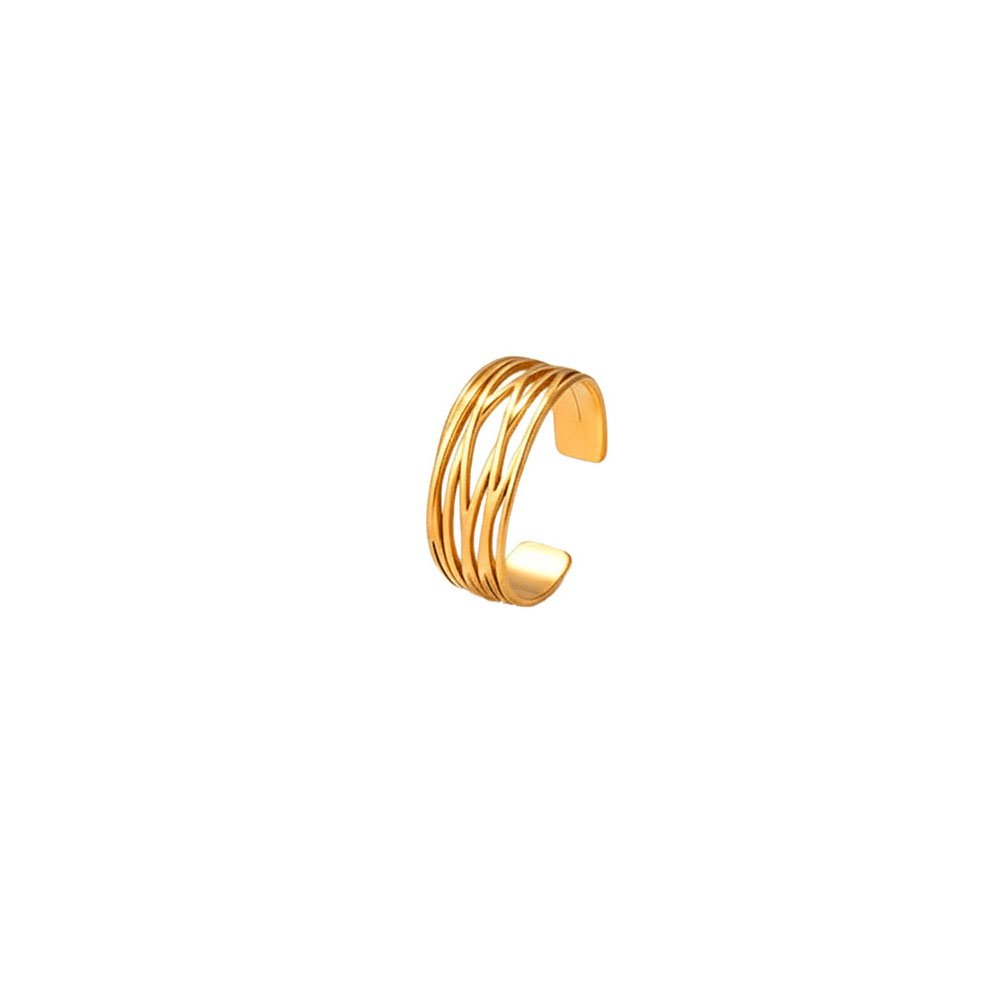 Tangled Lines Crisscross Wire Open Ring - Image 4