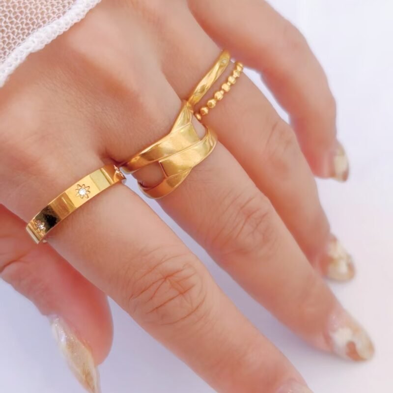 Wrapped Band Cross-Strap Statement Ring